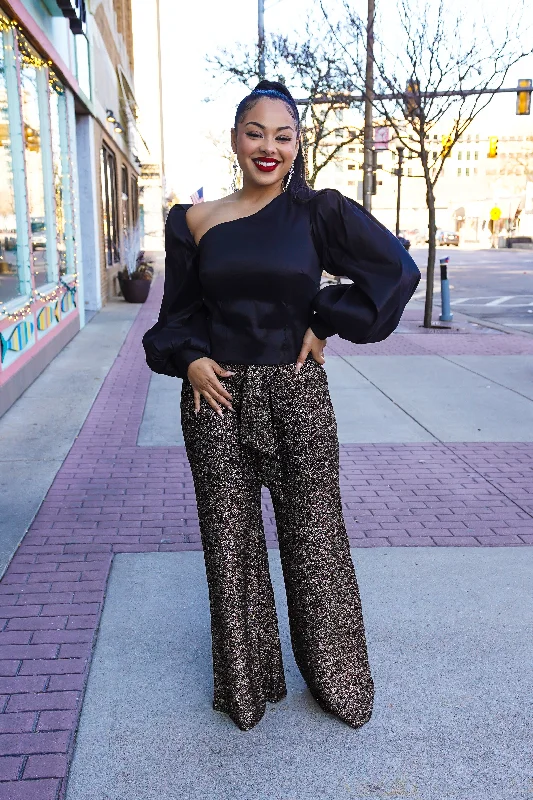 Weekend-Only Price Drops Bishop Sleeve slanted sleeve top(  Black) - Available in Plus Size