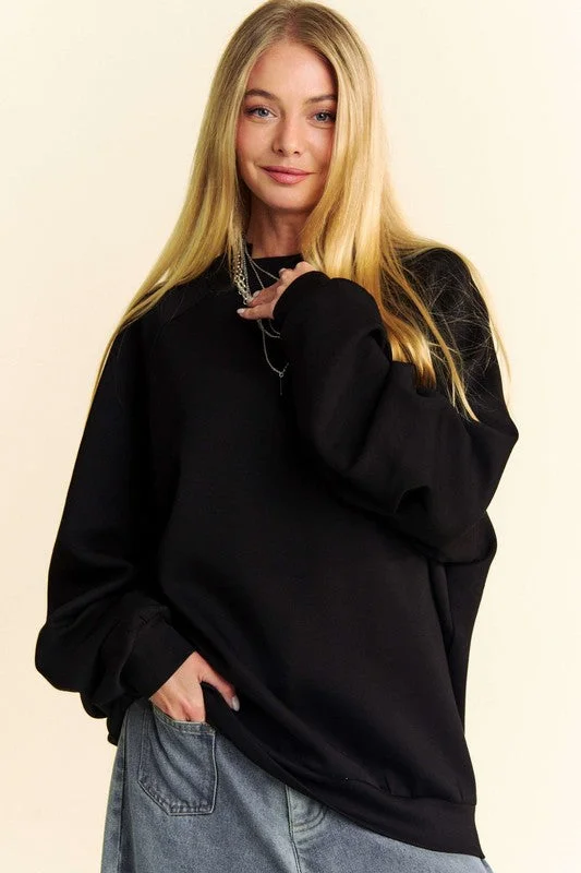 Extra Discount Davi & Dani Round Neck Raglan Sleeve Sweatshirt