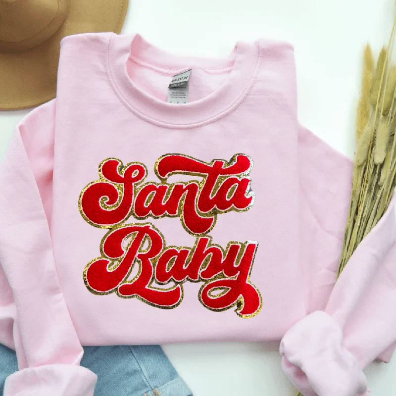 Unmissable Offer Santa Baby Chenille Patch Sweatshirt
