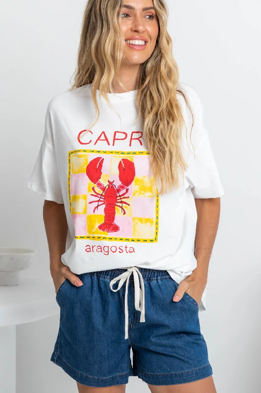 Steals and Deals Capri Relaxed-Fit Graphic Tee - Lobster Print