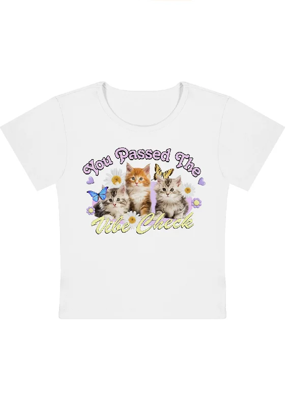 Early Bird You Passed The Vibe Check Cat Y2K Baby Tee