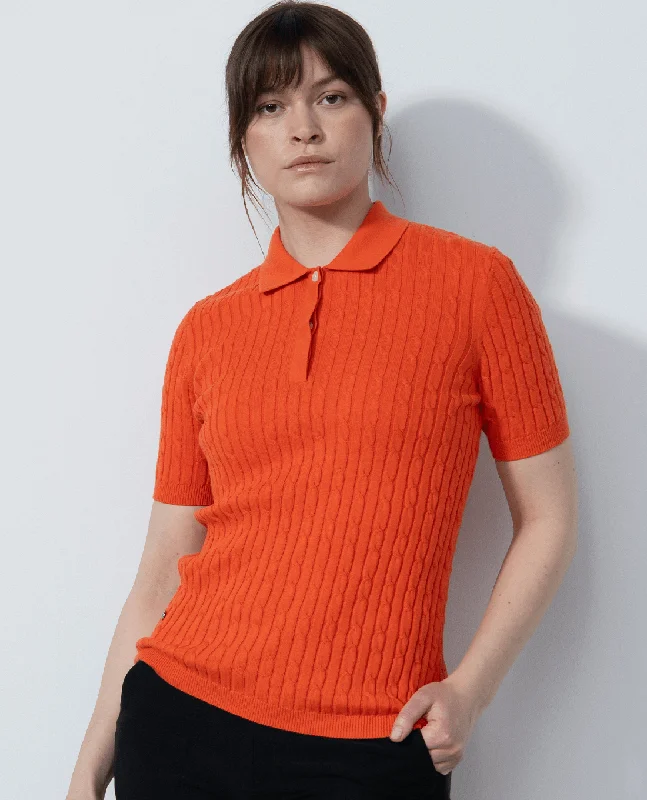 Weekend Savings Sensation DAILY SPORTS Madelene Cashmere Knitted Polo 273 Cadmium