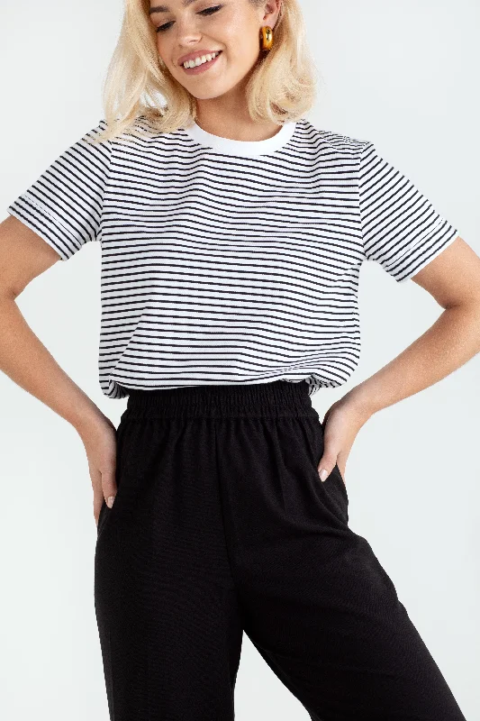 Weekend Deals to Make You Smile "The Anna" - Boyfriend T-shirt (Stripe)