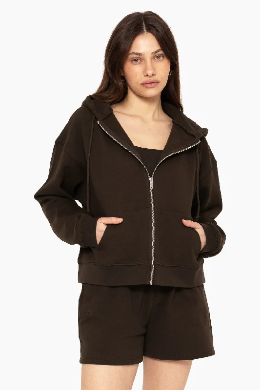 One-Day Only HEAVYWEIGHT SWEATS ZIP HOODIE - ESPRESSO