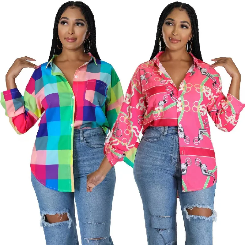 Shop and Save J&H 2023 new arrivals elegance women's blouses shirts long sleeve designer printed chic causal tops autumn clothes