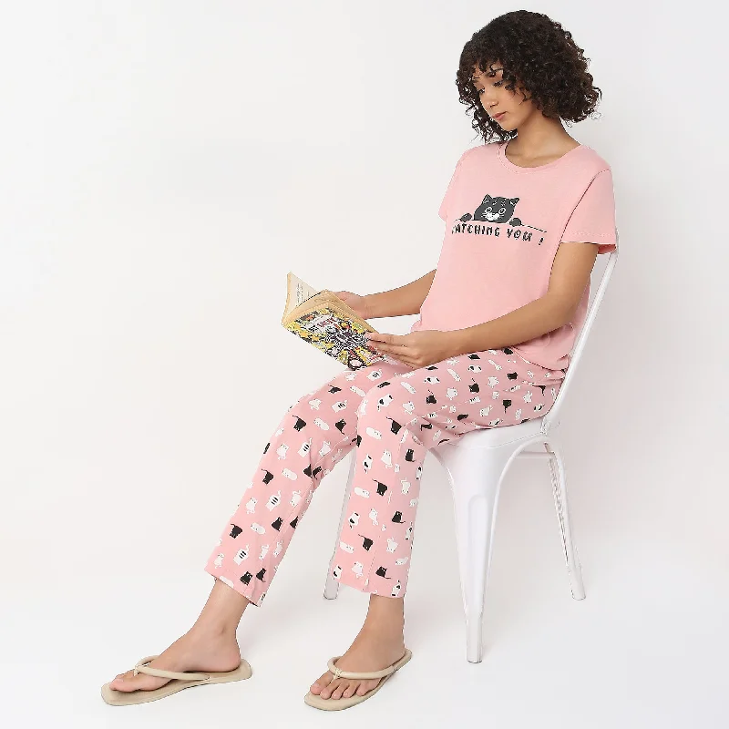 Weekend Bargains Galore Regular Fit Printed Lounge T-Shirt