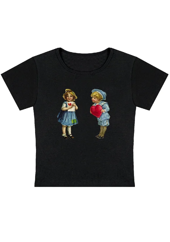 Act Fast Boys Girls Red Hearts Y2K Baby Tee