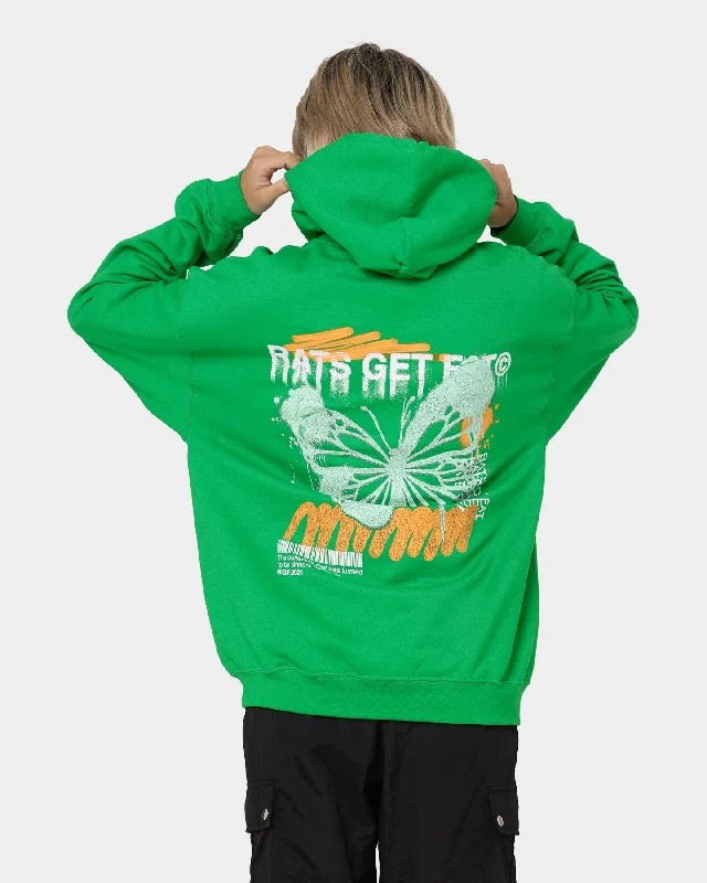 Super Sale Rats Get Fat Spray Butterfly Hoodie Green