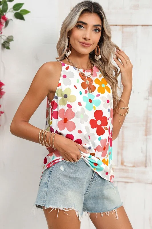 Closeout Deal Cute Floral Print Vest