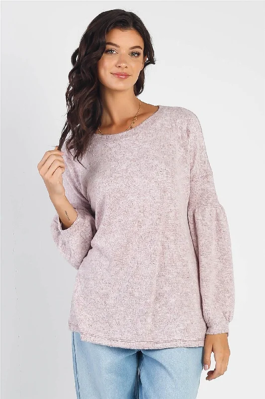 Get It Before It’s Gone Burgundy Round Neck Juliette Long Sleeve Top