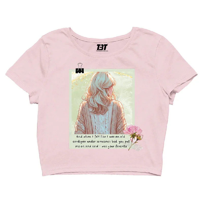 Take Advantage Taylor Swift Crop Top - Old Cardigan