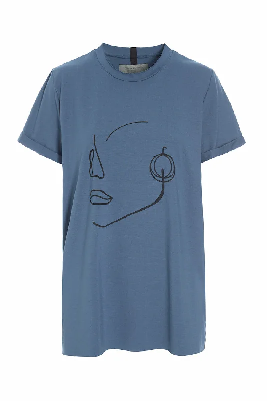 Super Sale T-SHIRT FACE IT - 96089 - DUSTY BLUE