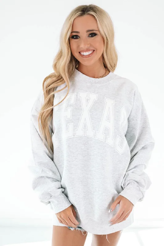 Customer Appreciation Sale Varsity Texas Sweatshirt - Ash Grey