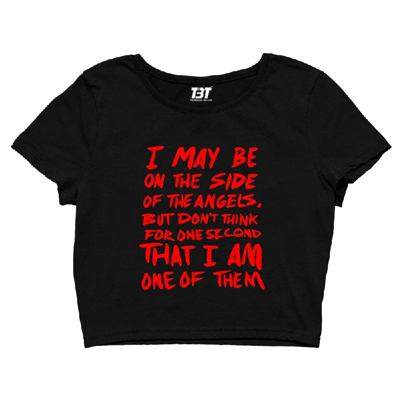 Low Cost Sherlock Crop Top - I May Be On The Side Of Angels