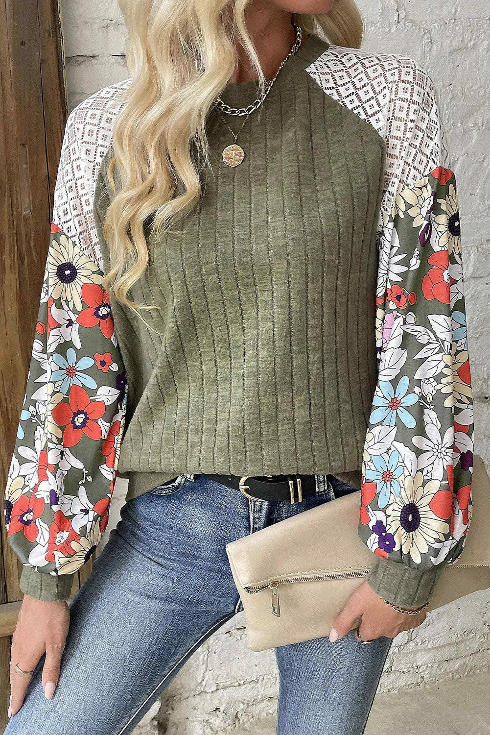 Weekend Deals to Brighten Your Day Printed Round Neck Long Sleeve Top