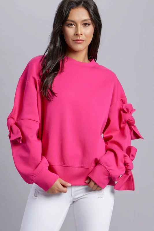 Fantastic Offers Tied Up Sleeved Sweatshirt