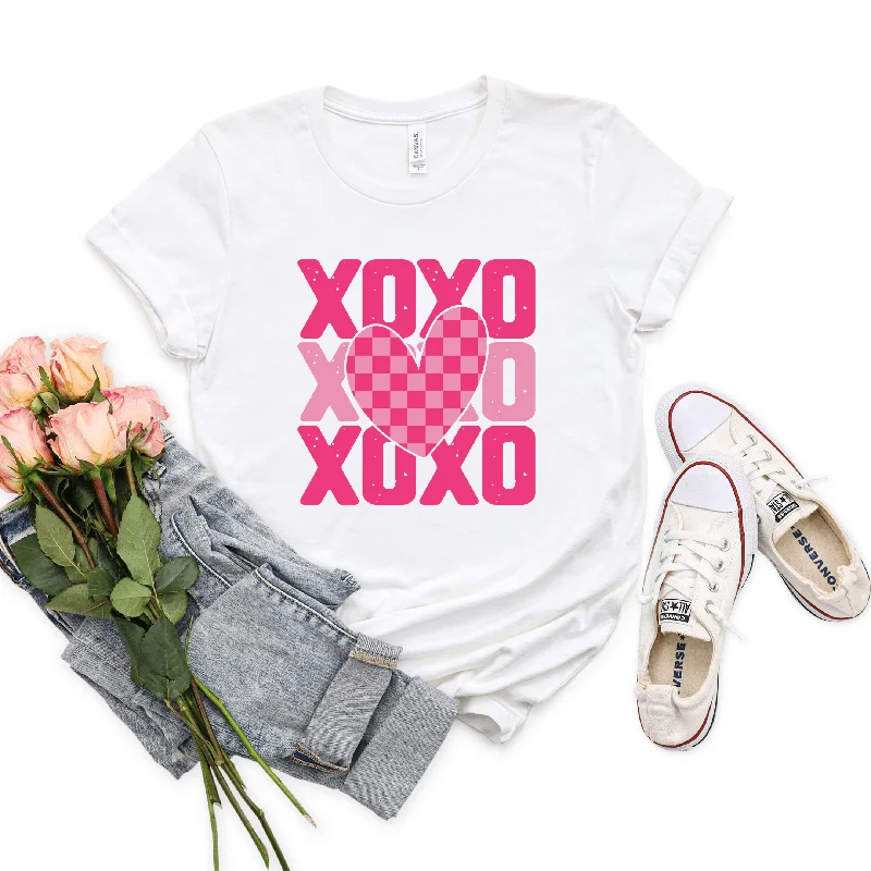 Sale Event XOXO Checkered Heart Graphic Tee
