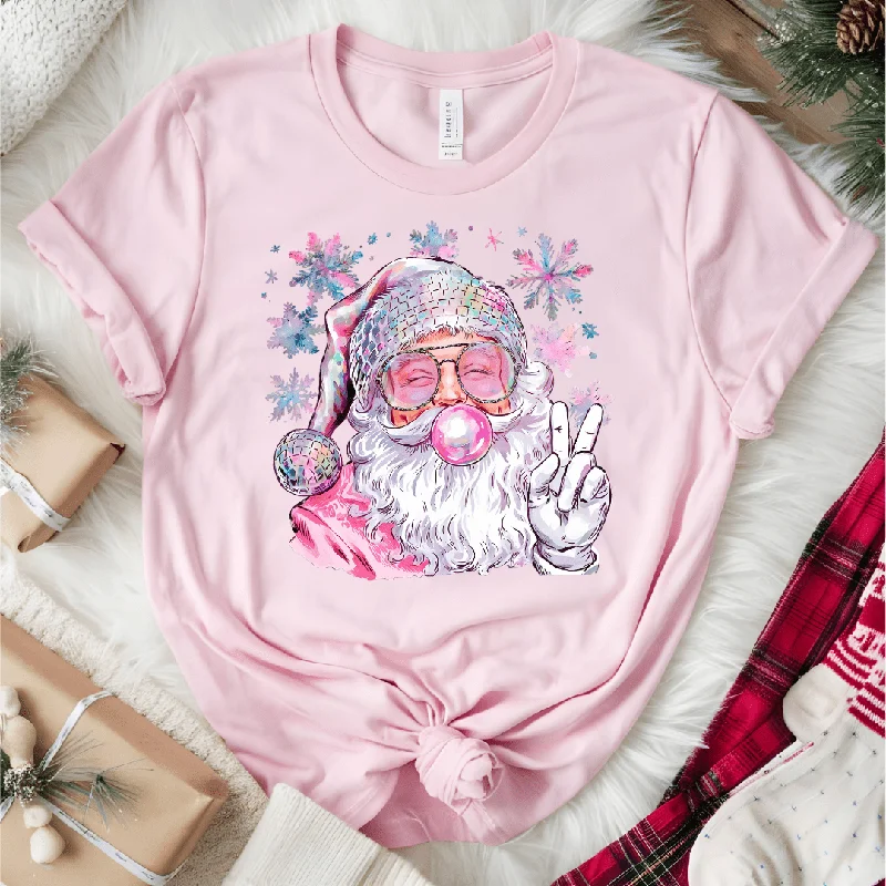Extra Discounts Bubblegum Peace Santa Graphic Tee