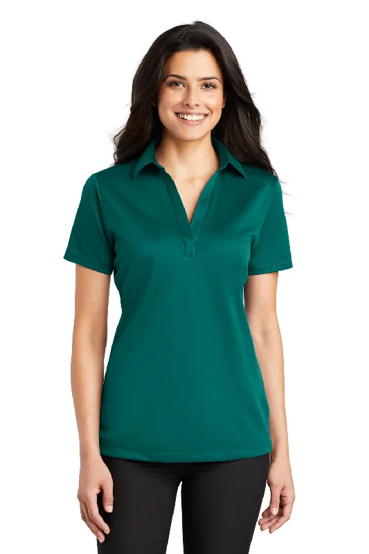 Extra Savings Port Authority Womens Silk Touch Performance Moisture Wicking Short Sleeve Polo Shirt - Teal Green Extra Savings Port Authority Womens Silk Touch Performance Moisture Wicking Short Sleeve Polo Shirt - Teal Green