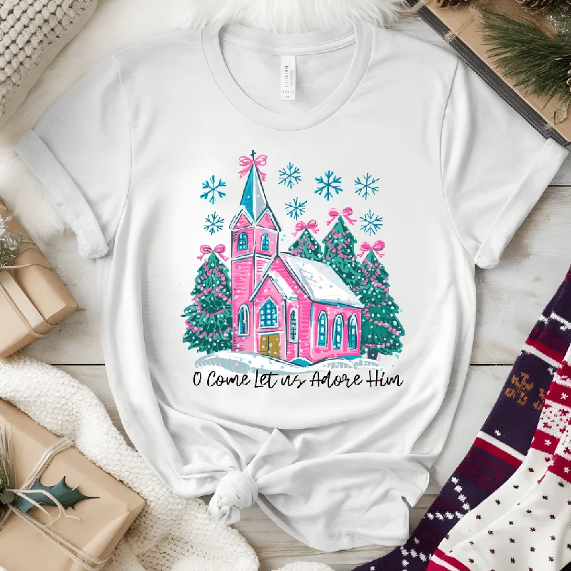 Early Access Pink Church Come Let Us Adore Him Graphic Tee