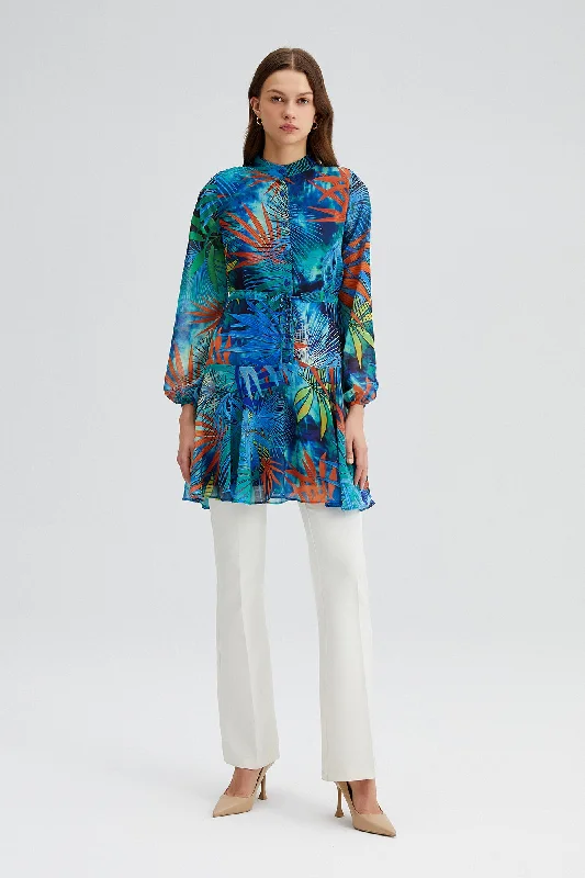 While Supplies Last PATTERNED CHIFFON TUNIC
