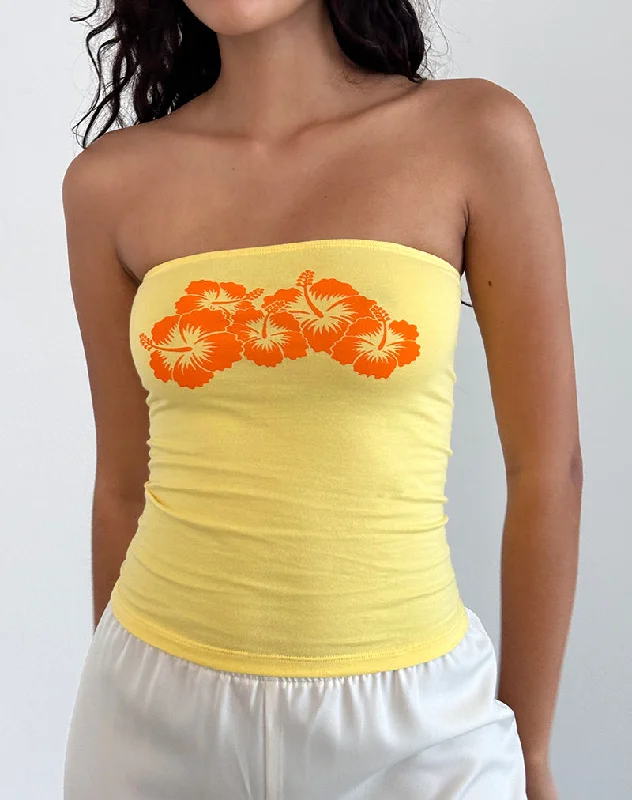 Unbeatable Deal Shaelo Bandeau Top in Lemonade Orange Hisbiscus
