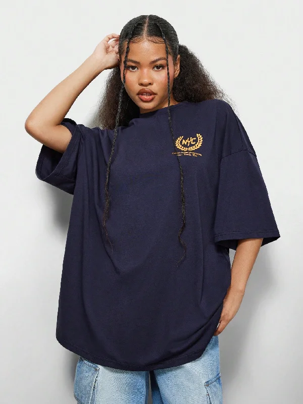 Don't Delay SUMWON WOMEN Oversized Fit Tee With Brooklyn Graphic Print