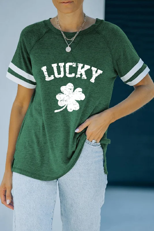 Buy Today LUCKY Clover Graphic Tee Shirt