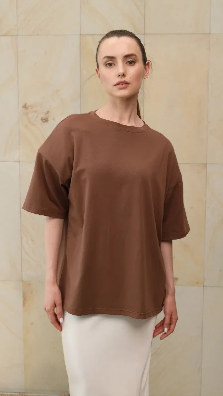 Big Deal OVERSIZED CHOCOLATE SHOULDER PAD TEE