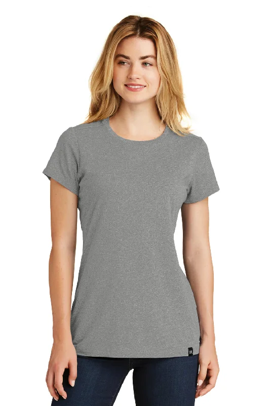 Deal Dash New Era Womens Heritage Short Sleeve Crewneck T-Shirt - Heather Shadow Grey - Closeout