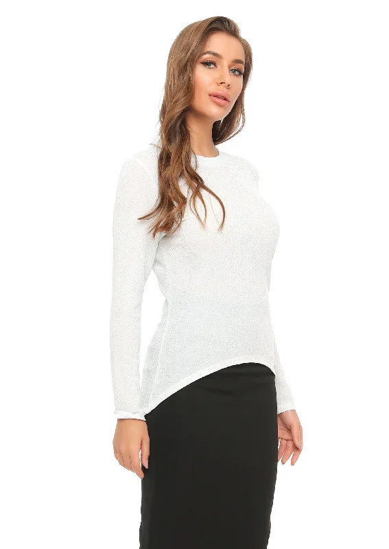 Weekend Savings Extravaganza High & Low Shimmering Long Sleeve T Shirt