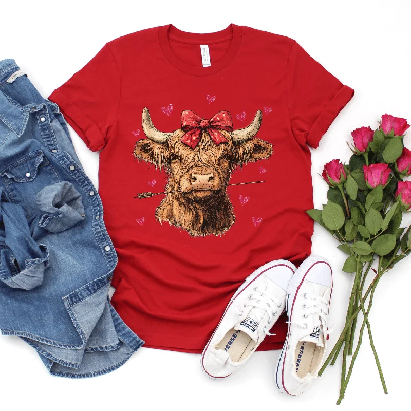 Weekend Discounts to Grab Highland Cow With Bow Graphic Tee