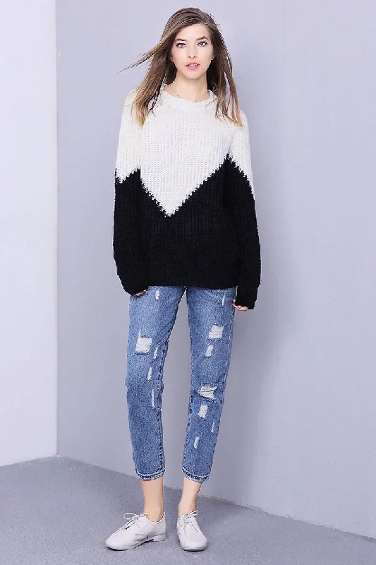 Flash Deal Oversized Contrast Sweater