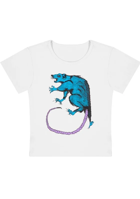 Exclusive Deal Blue Rat Y2K Baby Tee
