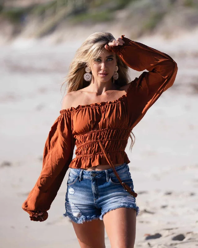 Limited Supply Molly Blouse Top - Gingerbread