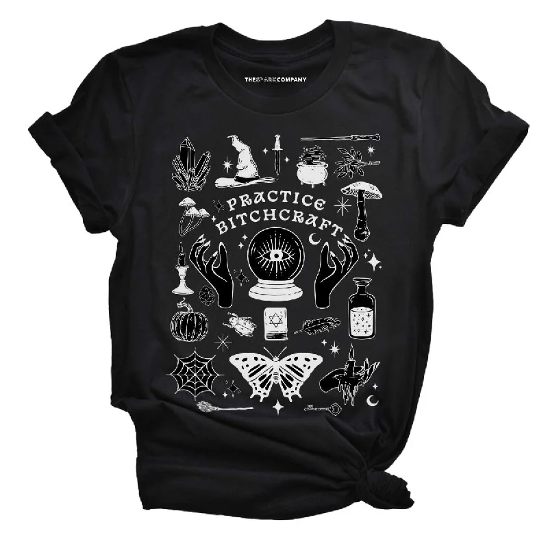 Final Clearance Practice Bitchcraft Halloween Feminist T-Shirt