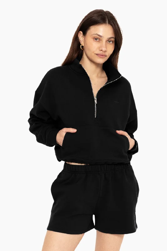 Price Drop HEAVYWEIGHT SWEATS HALF ZIP - ONYX