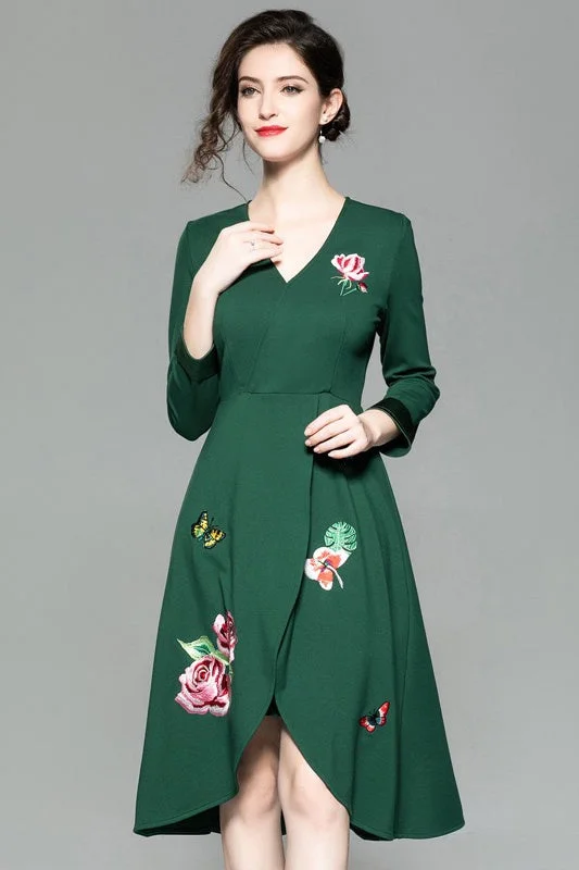 Don't Wait Tulip Hem Embroidered Dress