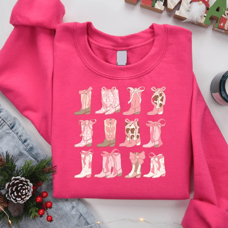 YEAR-End Sale Boots n Bows Sweatshirt