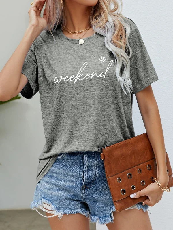 Exclusive Preview WEEKEND Flower Graphic Short Sleeve Tee