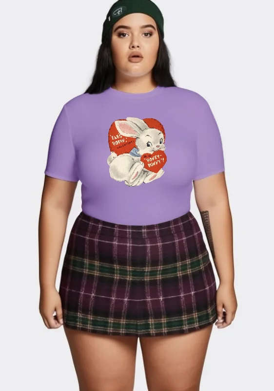 Weekend Specials to Cherish Curvy Ears Hopin Valentine Be My Honey Bunny Baby Tee