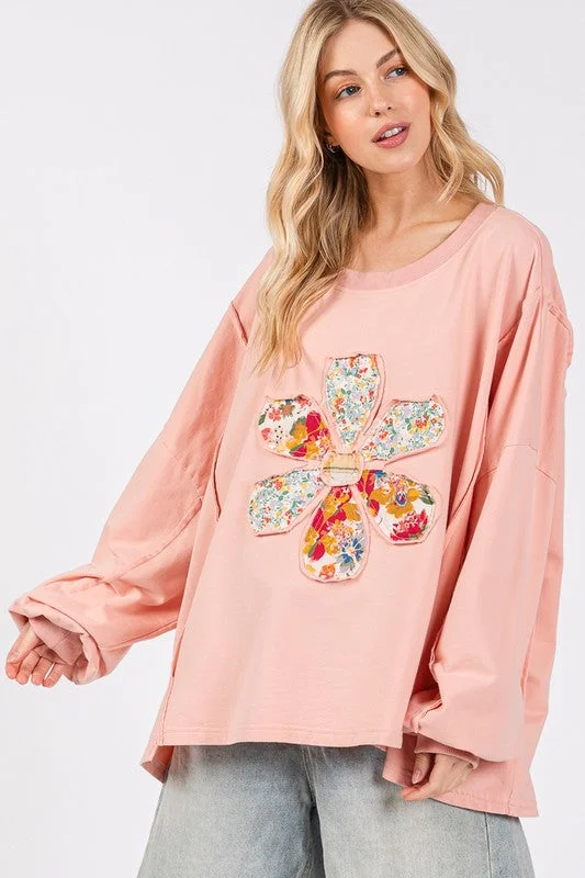 Markdown Madness SAGE + FIG Flower Patch Dropped Shoulder Oversize Top
