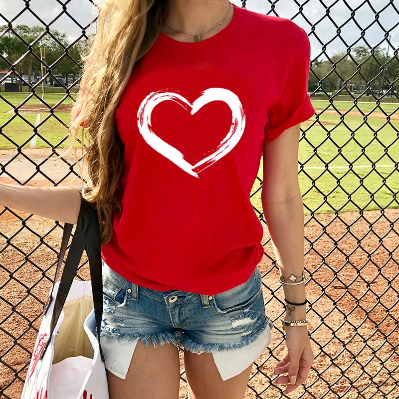 Buy More, Save More Hearts Women T-shirts Casual Harajuku Love Printed Tops Tee Summer Female T shirt Short Sleeve T shirt For Women Clothing