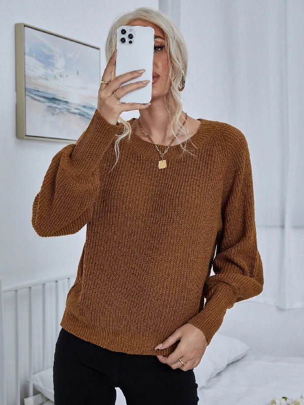 Weekend Deals That Thrill Casual Plain Rib-Knit Long Sleeve Round Neck Regular Women Sweater Weekend Deals That Thrill Casual Plain Rib-Knit Long Sleeve Round Neck Regular Women Sweater