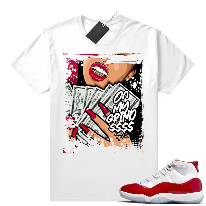 Weekend Discounts to Celebrate Cherry 11s Sneaker Match White On My Grind Print 100% Cotton Unisex Graphic T Shirt For Women Streetwear Women's T Shirt Weekend Discounts to Celebrate Cherry 11s Sneaker Match White On My Grind Print 100% Cotton Unisex Graphic T Shirt For Women Streetwear Women's T Shirt