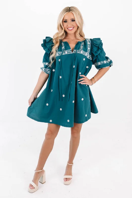 Weekend Offers That Sizzle I Know You Dress - Teal
