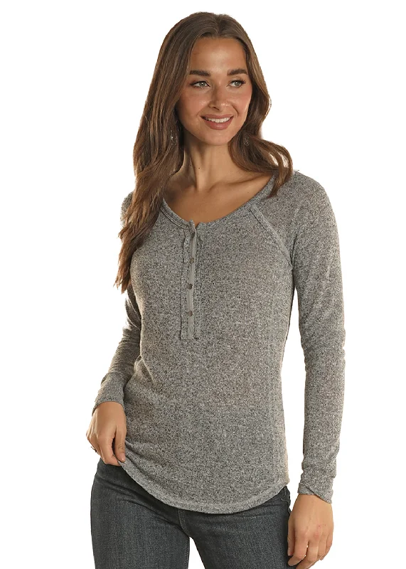 Discount Mania Women's White Label Henley T-Shirt #LW22T02366