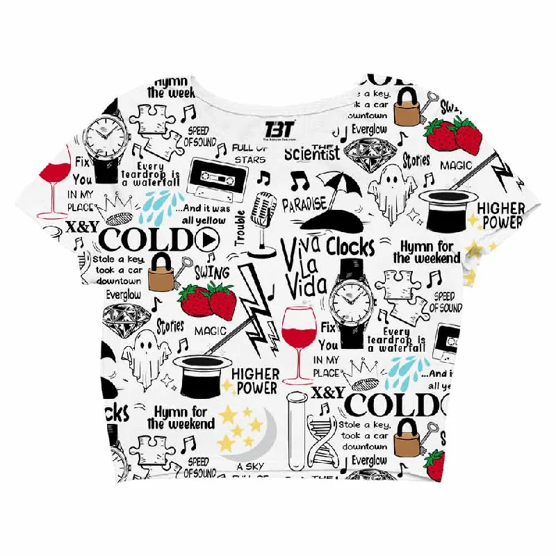 Price Reduction AOP Crop Top - A Sky Full Of Doodles