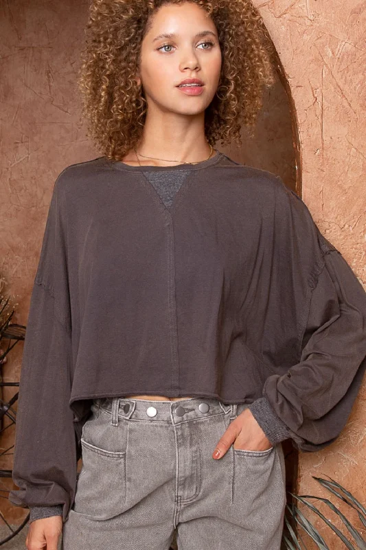 Weekend Special POL Cropped Long Sleeve Top