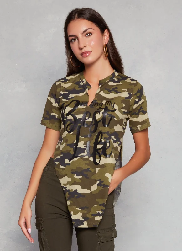 Limited Quantity Living My Best Life Camo Tee